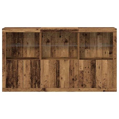 vidaXL LED Sideboard Old Wood 181.5 x 37 x 100 cm Engineered Wood