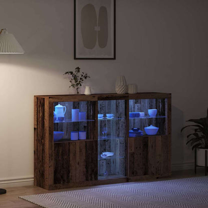 vidaXL LED Sideboard Old Wood 162 x 37 x 100 cm Engineered Wood