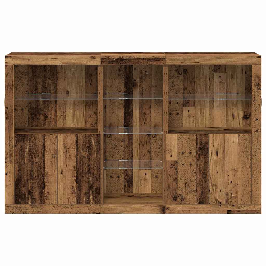 vidaXL LED Sideboard Old Wood 162 x 37 x 100 cm Engineered Wood