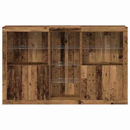 vidaXL LED Sideboard Old Wood 162 x 37 x 100 cm Engineered Wood