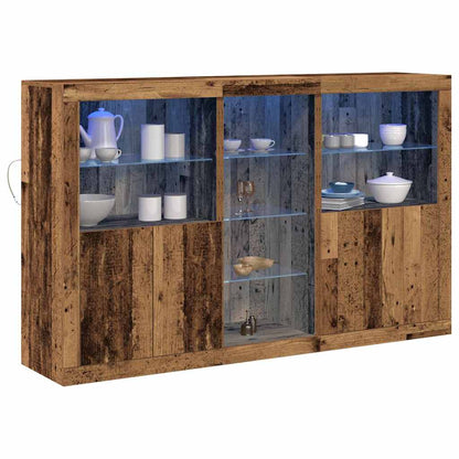vidaXL LED Sideboard Old Wood 162 x 37 x 100 cm Engineered Wood