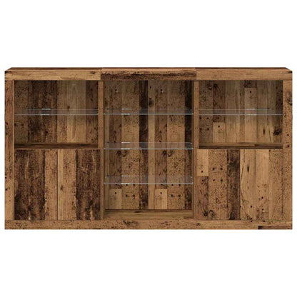vidaXL LED Sideboard Old Wood 181.5 x 37 x 100 cm Engineered Wood