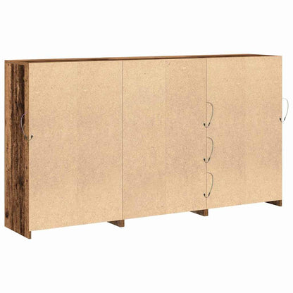 vidaXL LED Sideboard 3 pcs Old Wood 202 x 37 x 100 cm Engineered Wood