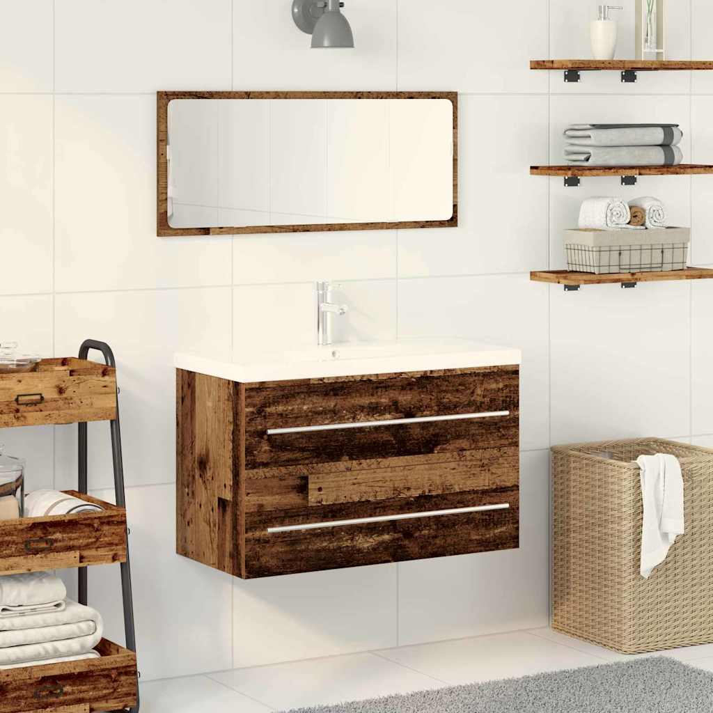 vidaXL Bathroom Sink Cabinet with Drawer Old Wood 80 x 38.5 x 48 cm