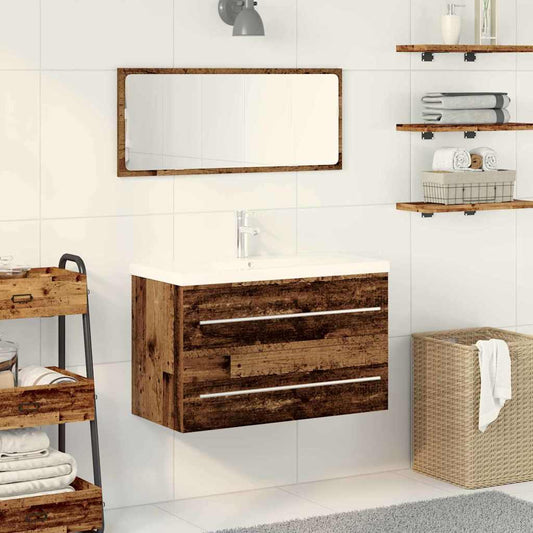 vidaXL Bathroom Sink Cabinet with Drawer Old Wood 80 x 38.5 x 48 cm