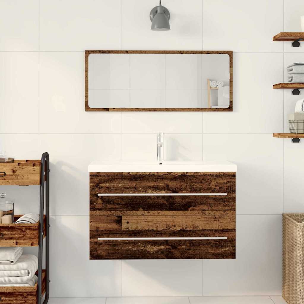 vidaXL Bathroom Sink Cabinet with Drawer Old Wood 80 x 38.5 x 48 cm
