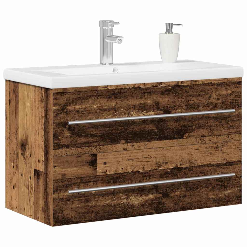 vidaXL Bathroom Sink Cabinet with Drawer Old Wood 80 x 38.5 x 48 cm