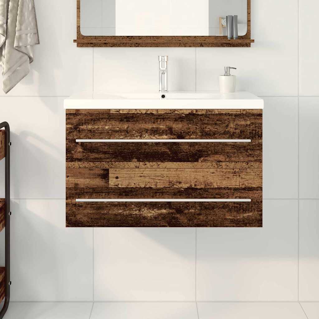 vidaXL Bathroom Sink Cabinet 2 pcs Old Wood 80 x 38.5 x 48 cm