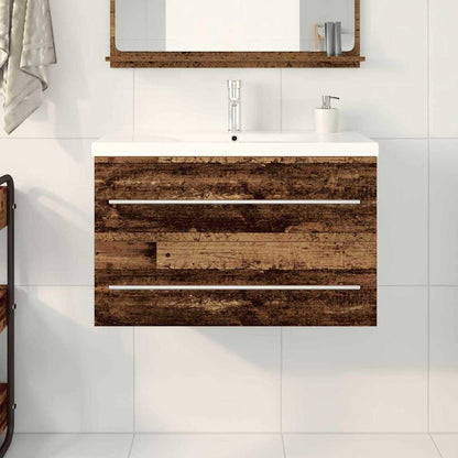 vidaXL Bathroom Sink Cabinet 2 pcs Old Wood 80 x 38.5 x 48 cm