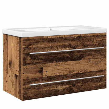 vidaXL Bathroom Sink Cabinet 2 pcs Old Wood 80 x 38.5 x 48 cm