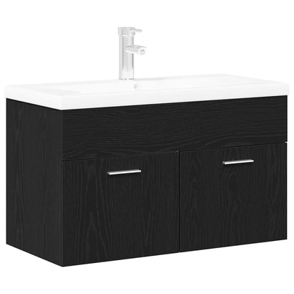 vidaXL Bathroom Cabinet Black Oak 80 x 38.5 x 46 cm Engineered Wood