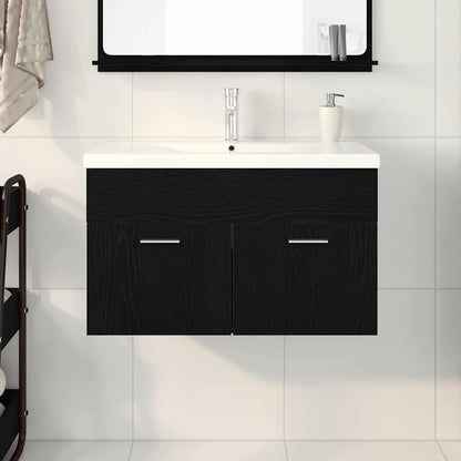 vidaXL Bathroom Cabinet Black Oak 80 x 38.5 x 46 cm Engineered Wood