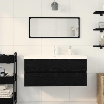 vidaXL Bathroom Sink Cabinet Black Oak 90 x 39 x 62 cm Engineered Wood