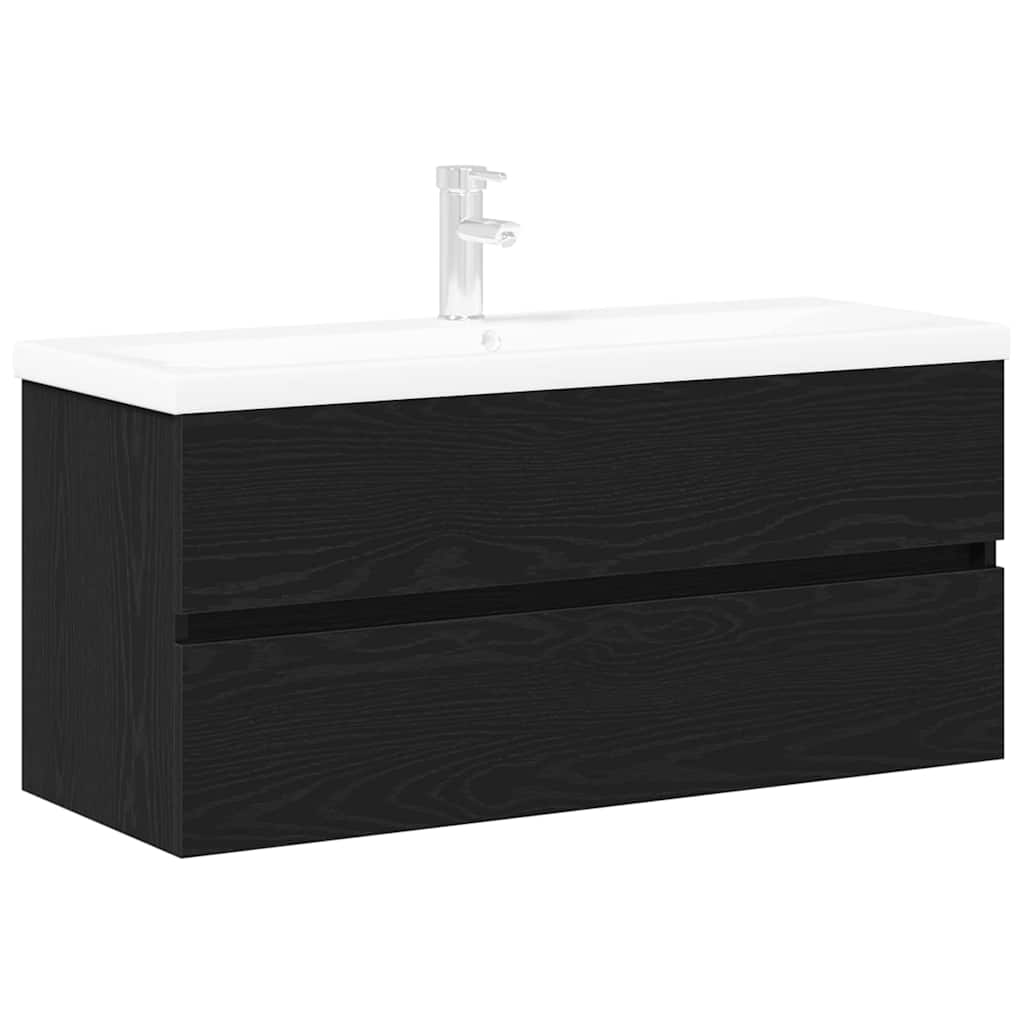 vidaXL Bathroom Sink Cabinet Black Oak 90 x 39 x 62 cm Engineered Wood