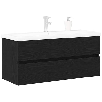 vidaXL Bathroom Sink Cabinet Black Oak 90 x 39 x 62 cm Engineered Wood