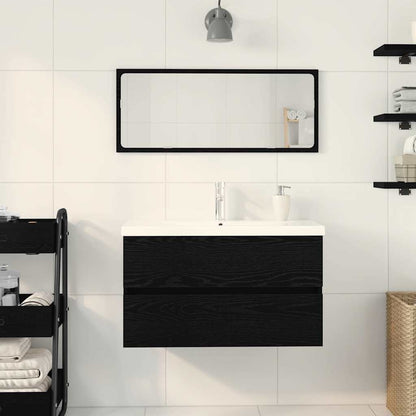 vidaXL Bathroom Sink Cabinet Black Oak 80 x 39 x 62 cm Engineered Wood
