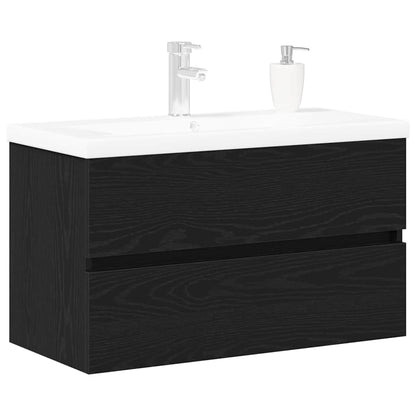 vidaXL Bathroom Sink Cabinet Black Oak 80 x 39 x 62 cm Engineered Wood