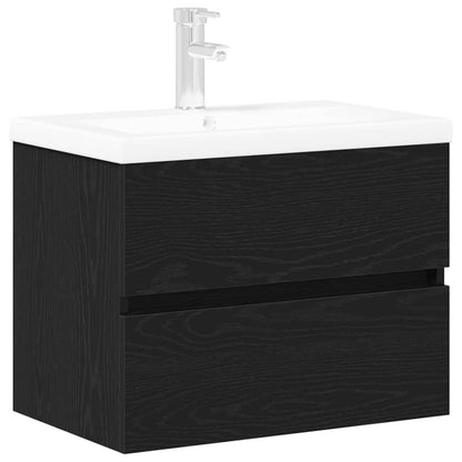 vidaXL Bathroom Sink Cabinet Black Oak 60 x 39 x 62 cm Engineered Wood