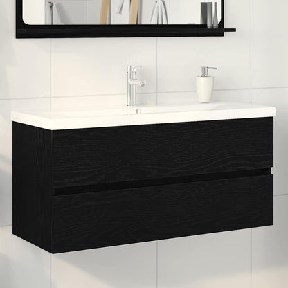 vidaXL Bathroom Sink Cabinet Black Oak 100 x 39 x 62 cm