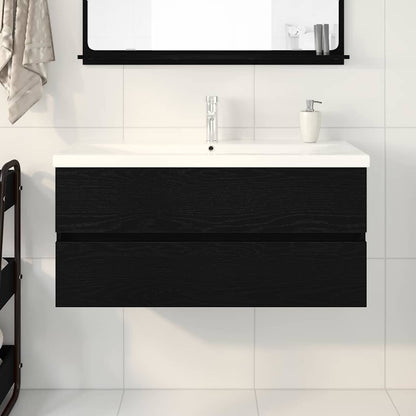 vidaXL Bathroom Sink Cabinet Black Oak 100 x 39 x 62 cm
