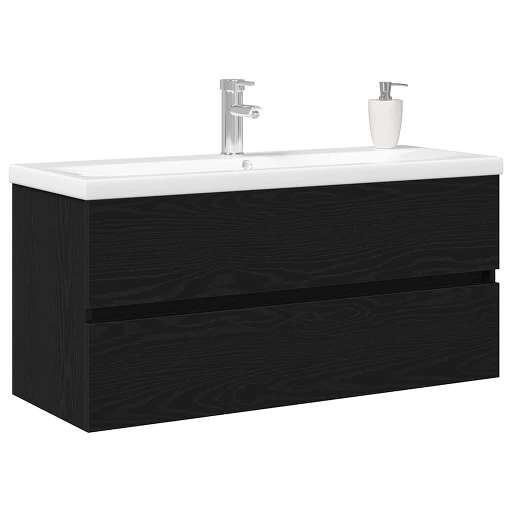 vidaXL Bathroom Sink Cabinet Black Oak 100 x 39 x 62 cm