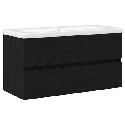 vidaXL Bathroom Sink Cabinet Black Oak 90 x 39 x 62 cm Engineered Wood