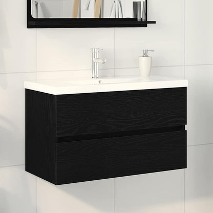 vidaXL Bathroom Sink Cabinet Black Oak 80 x 39 x 62 cm Engineered Wood