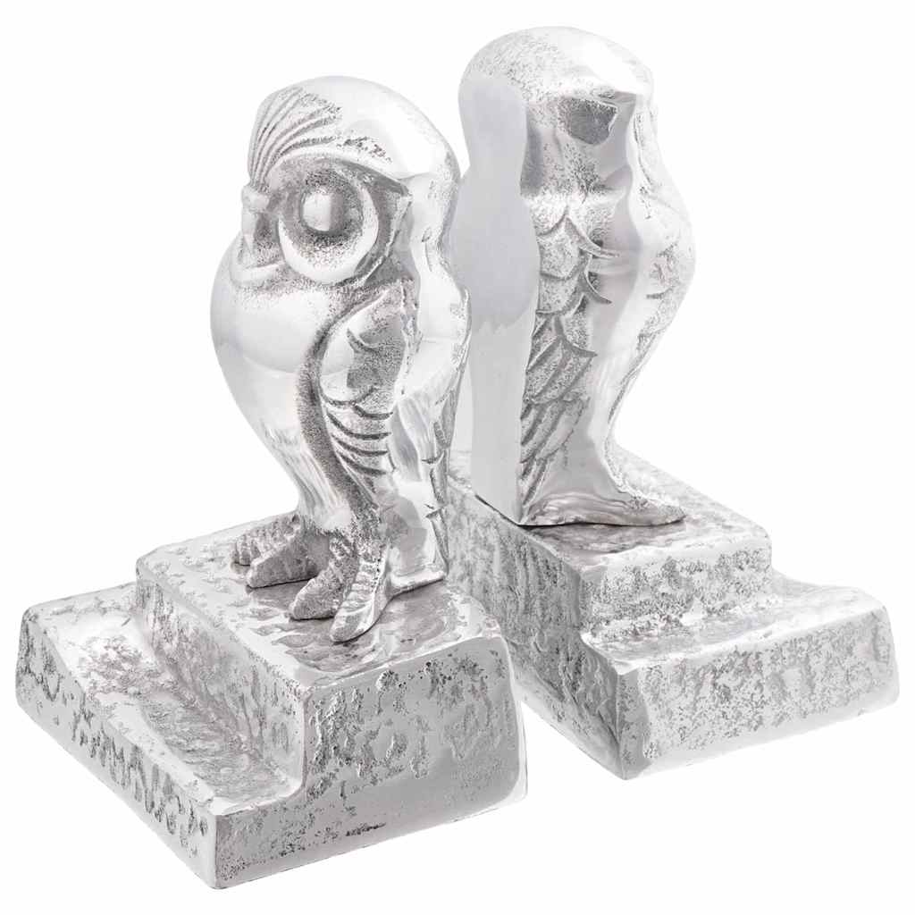 vidaXL Bookends 2 pcs Silver 12 x 9 x 19 cm Aluminium