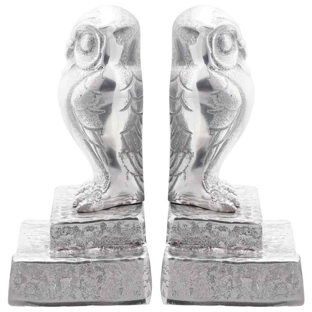 vidaXL Bookends 2 pcs Silver 12 x 9 x 19 cm Aluminium