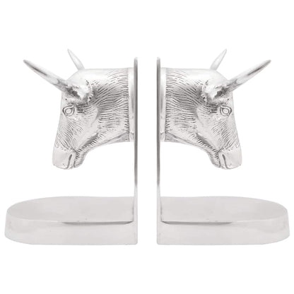 vidaXL Bookends 2 pcs Silver 21.5 x 15.5 x 20 cm Aluminium