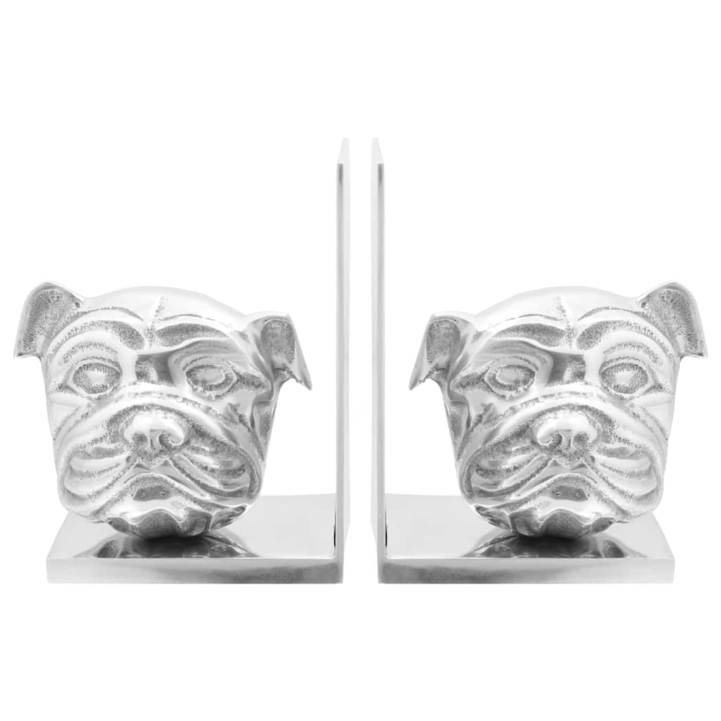vidaXL Bookends 2 pcs Silver 8 x 12 x 16.5 cm Aluminium