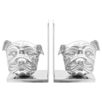 vidaXL Bookends 2 pcs Silver 8 x 12 x 16.5 cm Aluminium