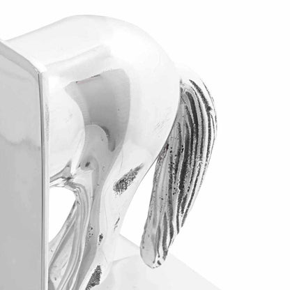 vidaXL Bookends 2 pcs Silver 11 x 14 x 25 cm Aluminium