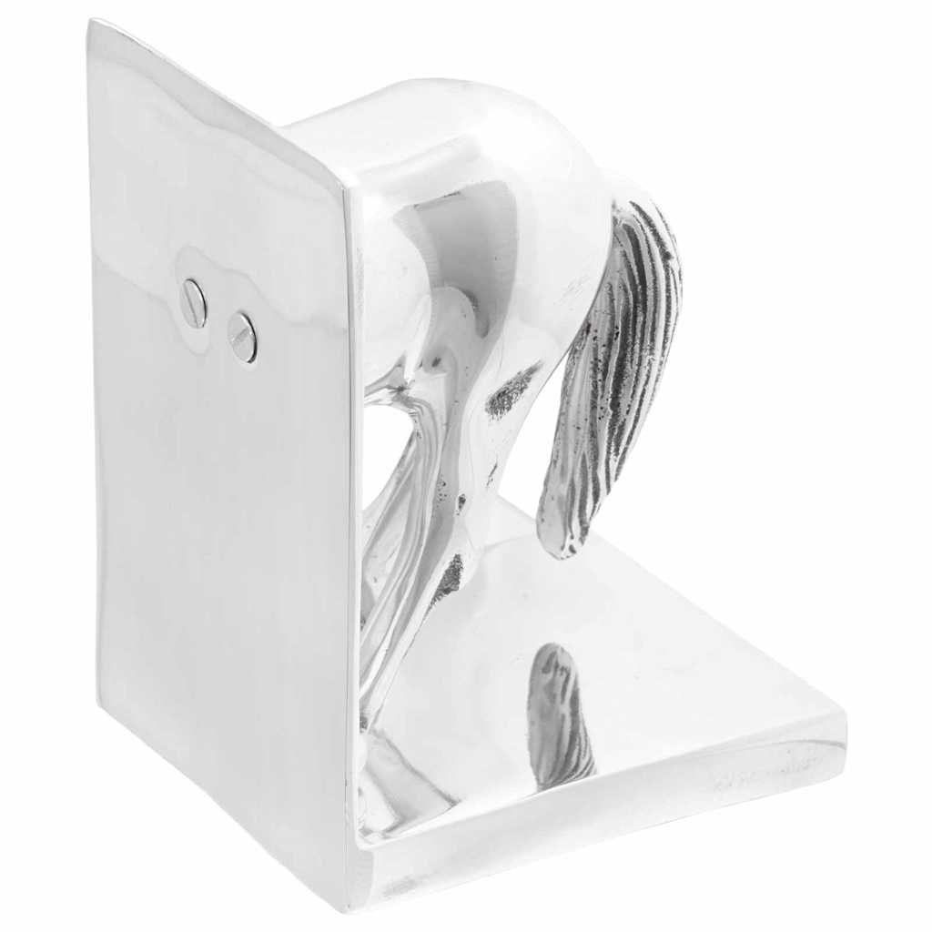 vidaXL Bookends 2 pcs Silver 11 x 14 x 25 cm Aluminium