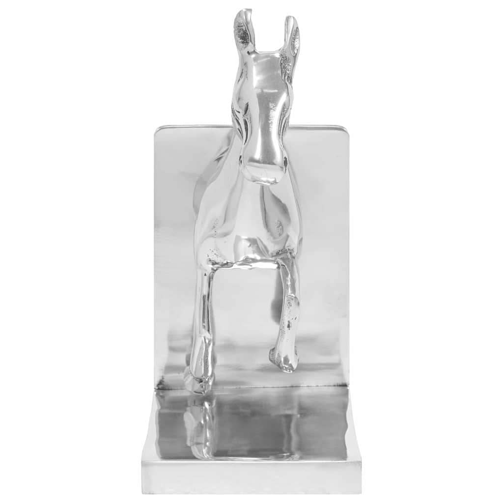 vidaXL Bookends 2 pcs Silver 11 x 14 x 25 cm Aluminium