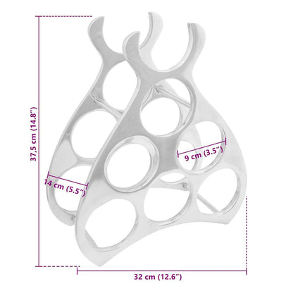 vidaXL Wine Rack Silver 32 x 14 x 37.5 cm Aluminium