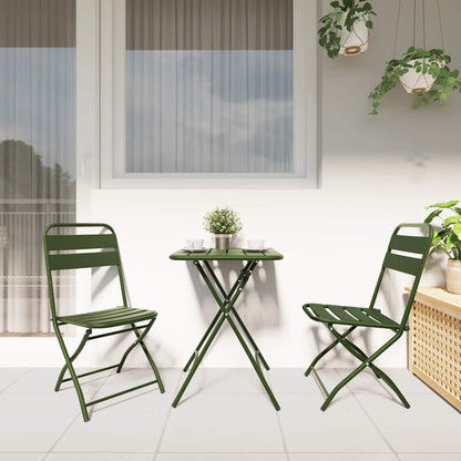 vidaXL Garden Folding Chair Folding 2 pcs Green 42 x 52 x82cm