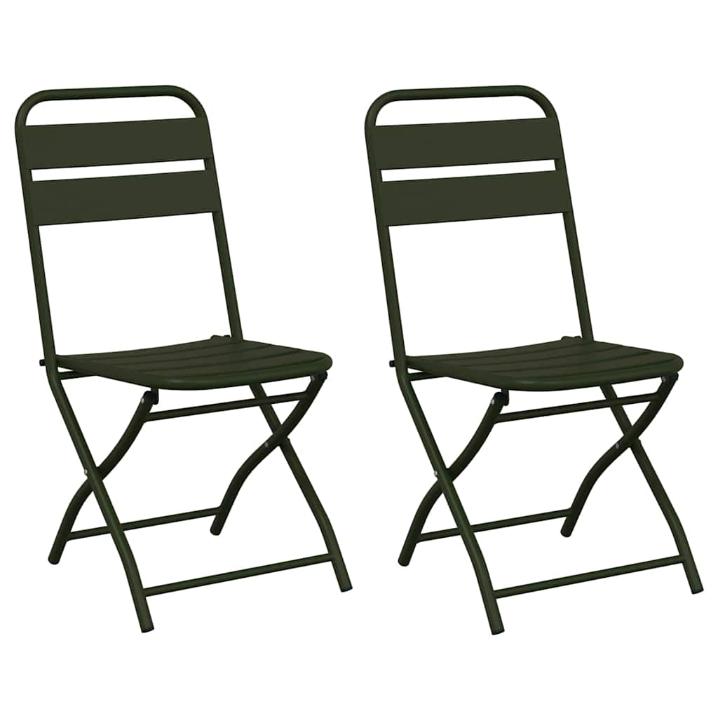 vidaXL Garden Folding Chair Folding 2 pcs Green 42 x 52 x82cm