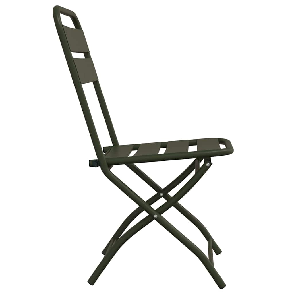 vidaXL Garden Folding Chair Folding 2 pcs Green 42 x 52 x82cm