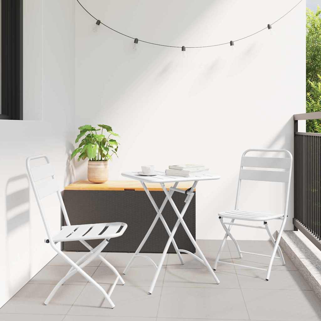 vidaXL Garden Folding Chair Folding 2 pcs White 42 x 52 x82cm