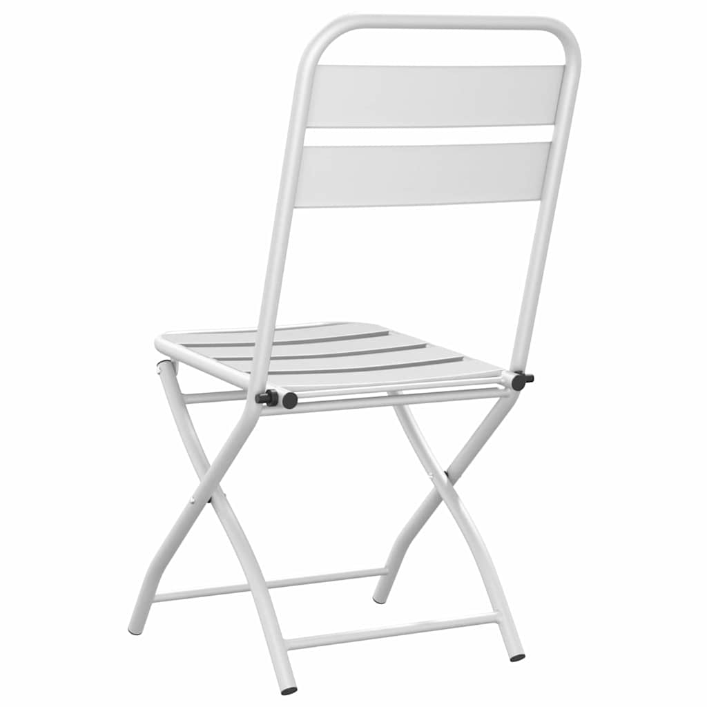 vidaXL Garden Folding Chair Folding 2 pcs White 42 x 52 x82cm