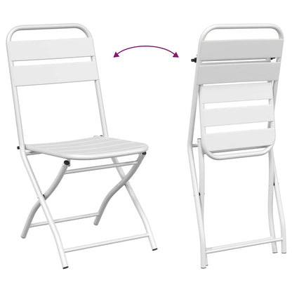 vidaXL Garden Folding Chair Folding 2 pcs White 42 x 52 x82cm
