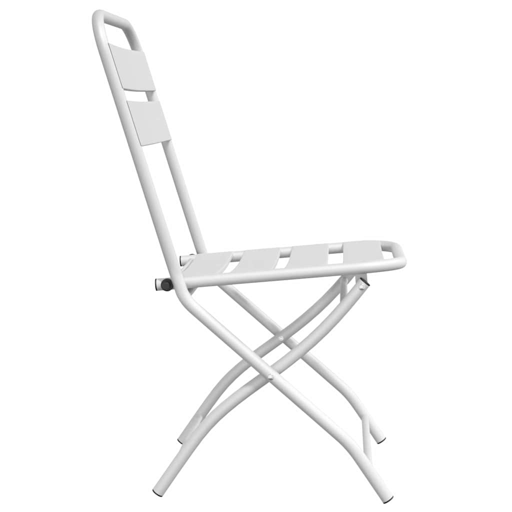vidaXL Garden Folding Chair Folding 2 pcs White 42 x 52 x82cm