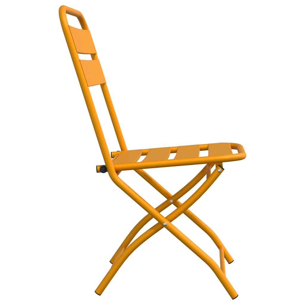 vidaXL Garden Folding Chair Folding 2 pcs Mustard 42 x 52 x82cm
