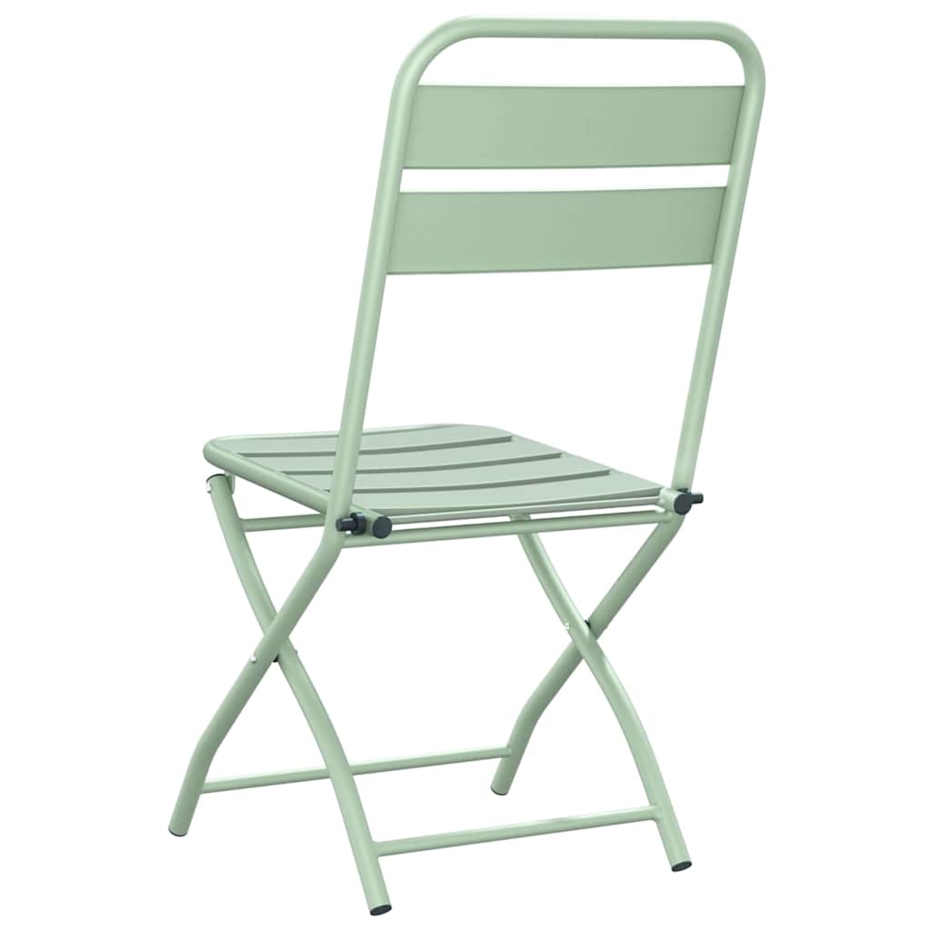 vidaXL Garden Folding Chair Folding 2 pcs Green 55 x 56.5 x 91cm Steel