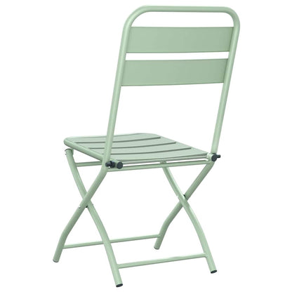 vidaXL Garden Folding Chair Folding 2 pcs Green 55 x 56.5 x 91cm Steel