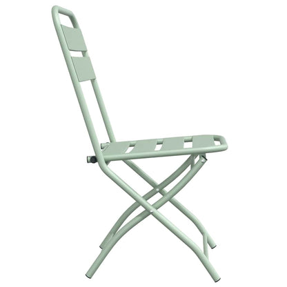 vidaXL Garden Folding Chair Folding 2 pcs Green 55 x 56.5 x 91cm Steel