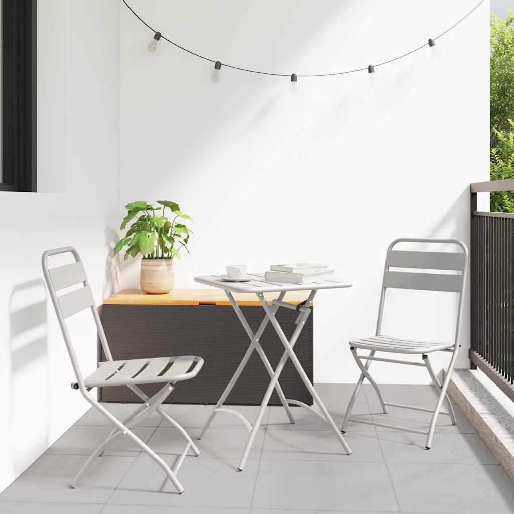 vidaXL Garden Folding Chair Folding 2 pcs Beige 42 x 52 x82cm