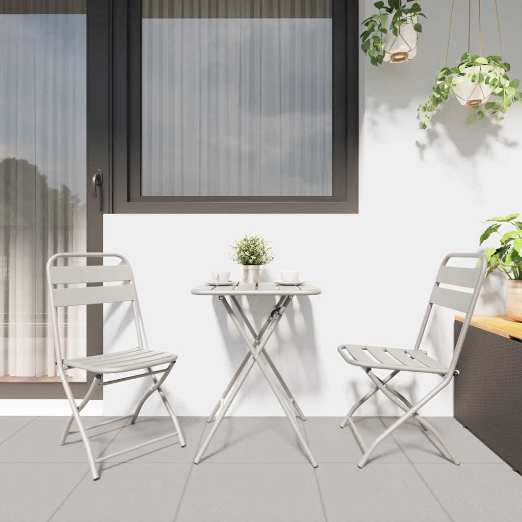 vidaXL Garden Folding Chair Folding 2 pcs Beige 42 x 52 x82cm
