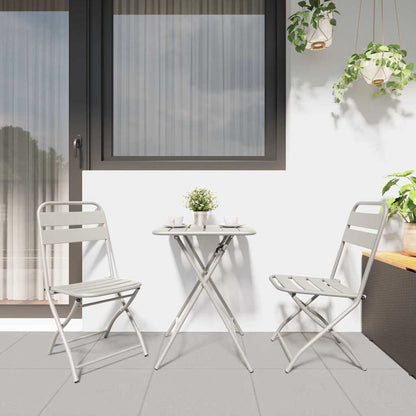 vidaXL Garden Folding Chair Folding 2 pcs Beige 42 x 52 x82cm
